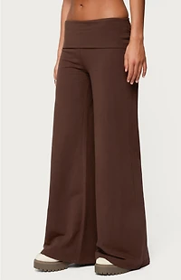 Edikted Wide Leg Fold Over Pants