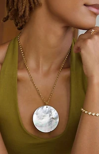 Ellie Vail Julane Mother Of Pearl Shell Pendant Necklace