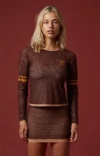 WISH ME LUCK Billiards Mesh long Sleeve Top