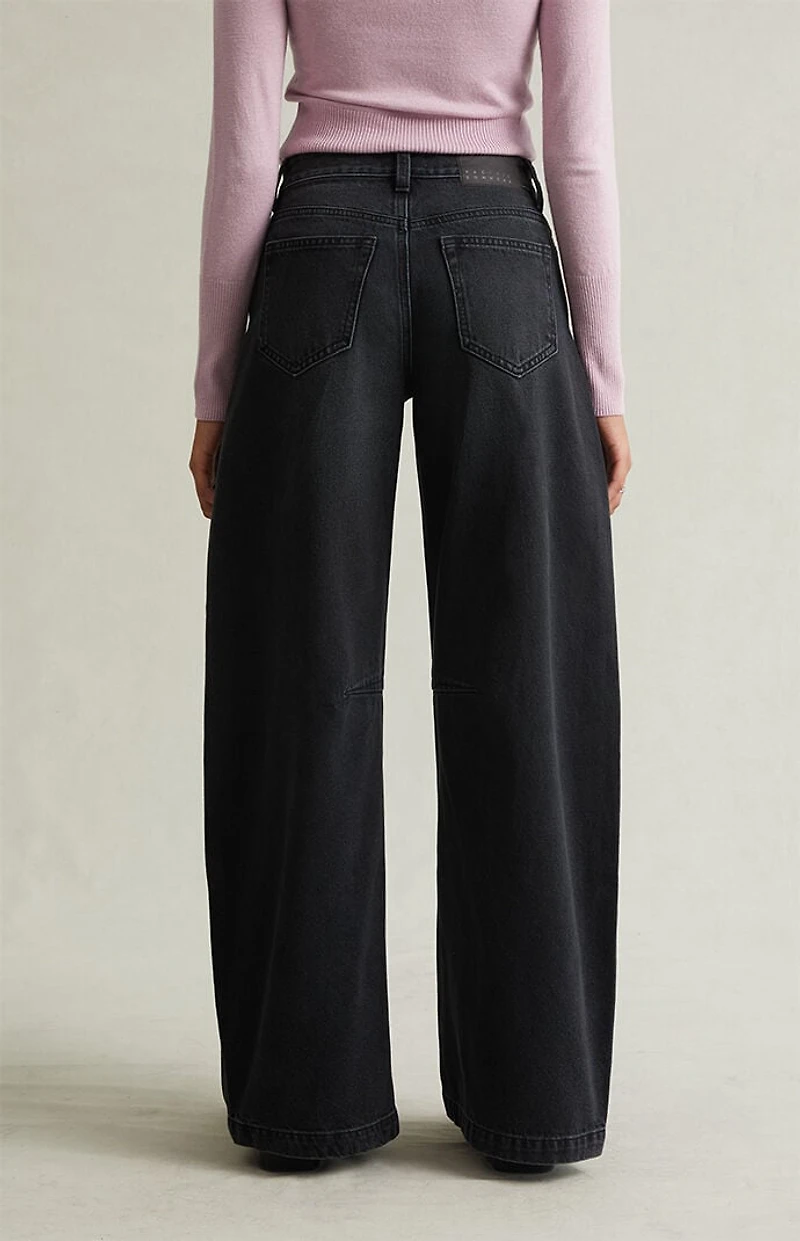 Pacsun Remi Baggy Barrel Jeans Knee Dart Black
