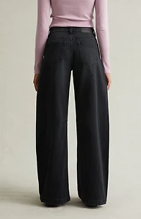 Pacsun Remi Baggy Barrel Jeans Knee Dart Black