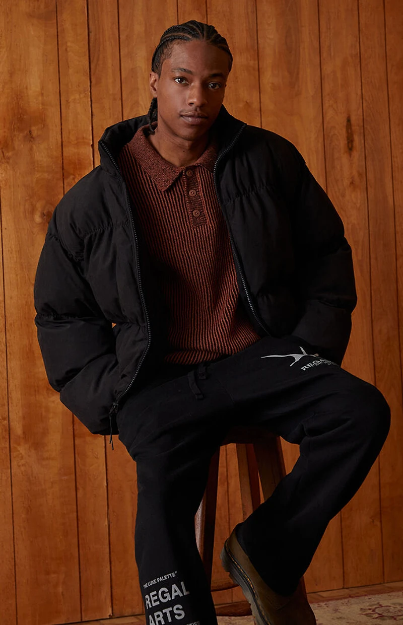 Pacsun Black 83 Channel Puffer Jacket