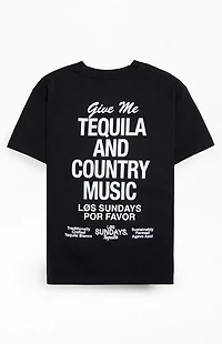 Los Sundays Black The Tequila & Country Music T-Shirt