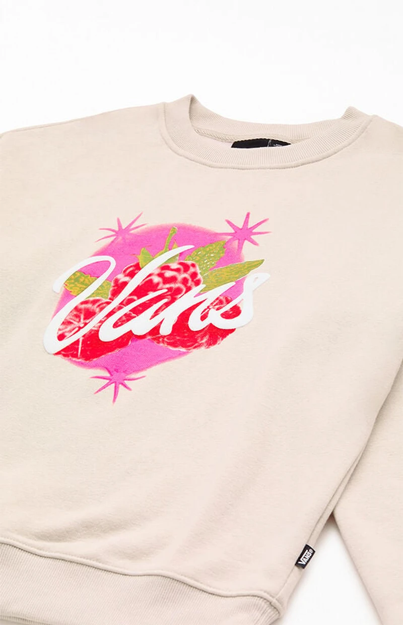 Vans Kids Berry Pop Puff Graphic Crew Neck Sweatshirt