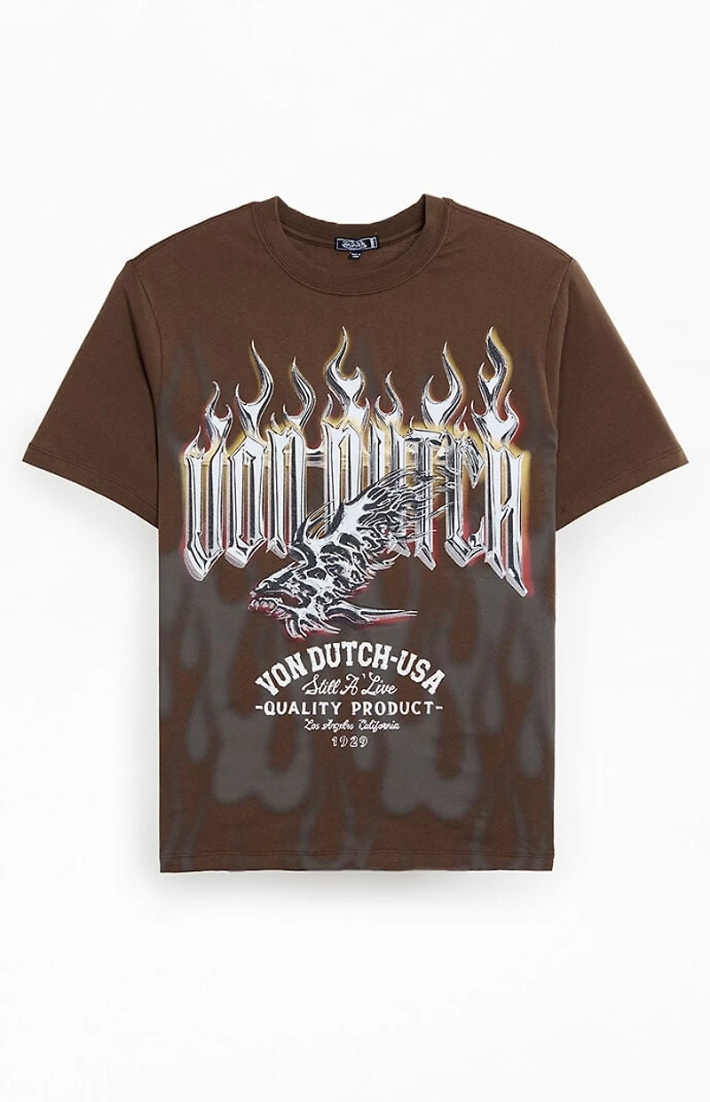 Von Dutch Brown Eagle T-Shirt