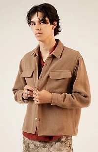 Pacsun Brown Tweed Overshirt