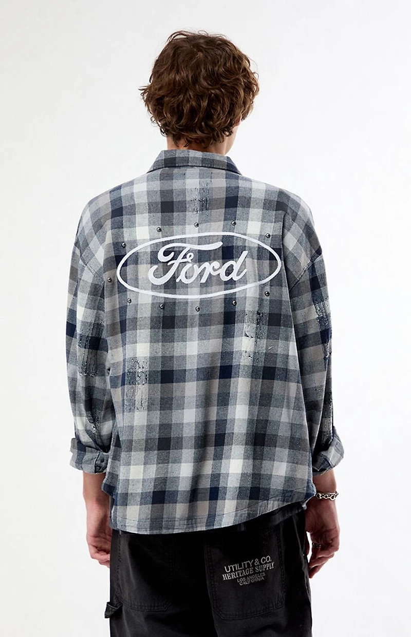 FORD Logo Flannel Long Sleeve Shirt