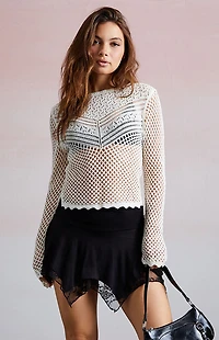 Third Charm Amber Crochet Top