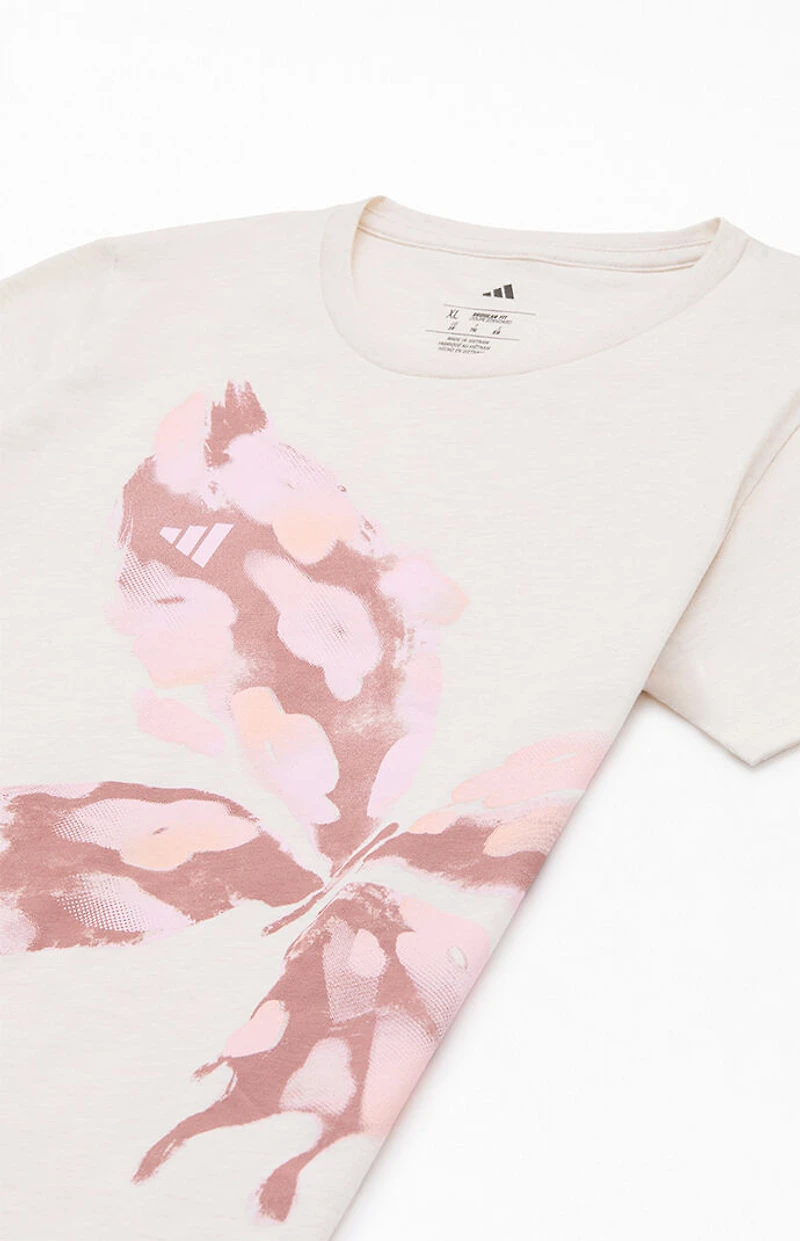 adidas Kids Heather Oatmeal Regular Fit T-Shirt