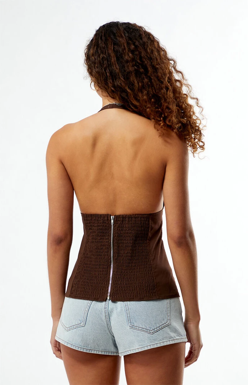 WEWOREWHAT Halter Corset Top