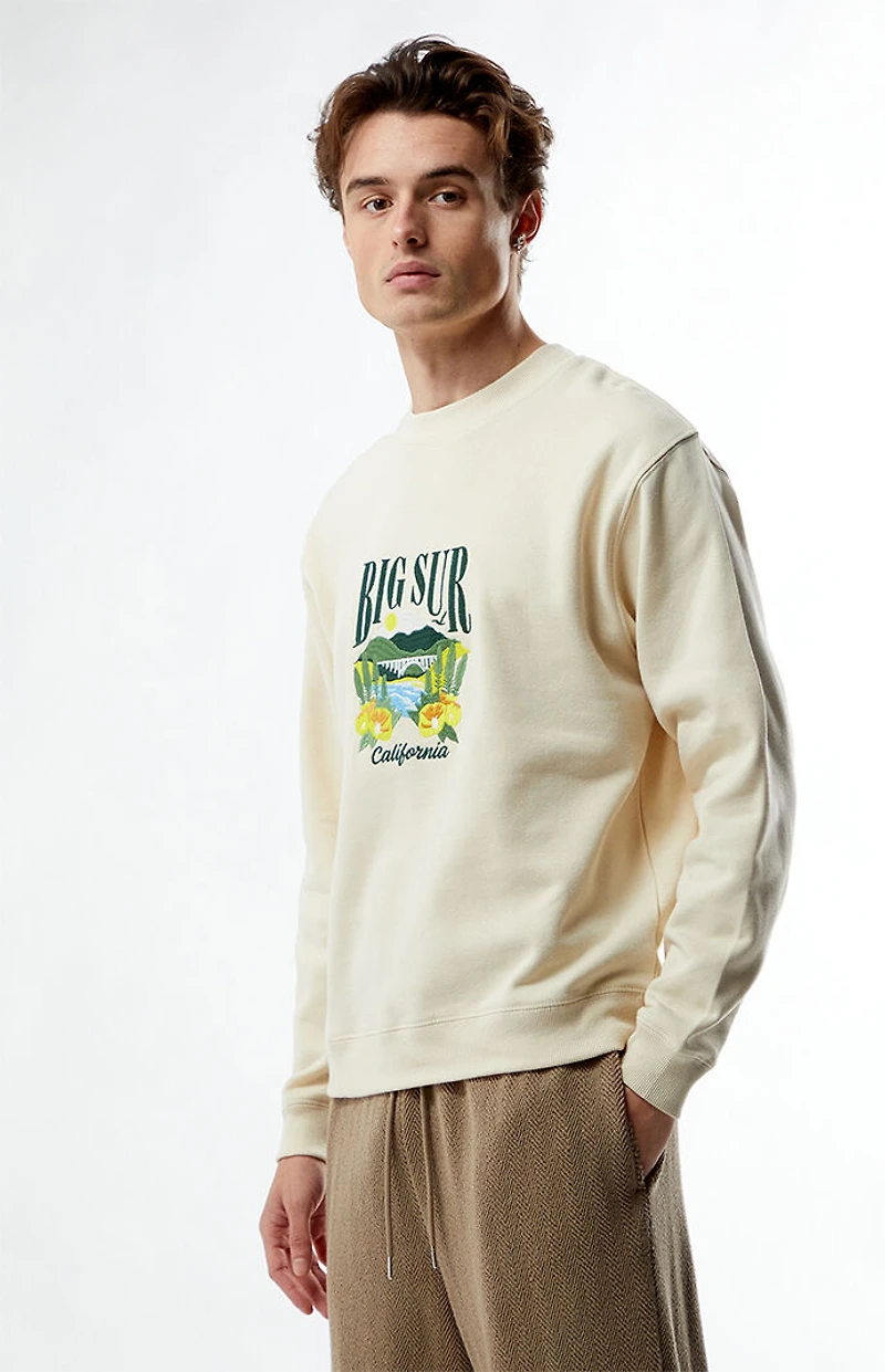 Pacsun Big Sur Embroidered Crew Neck Sweatshirt