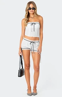 Edikted Ribbon Eyelet Corset