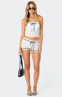 Edikted Ribbon Eyelet Corset