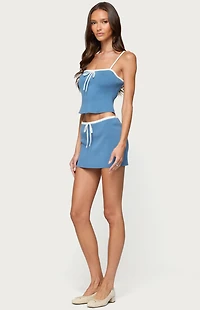 Edikted Pheobe Contrast Knit Mini Skirt