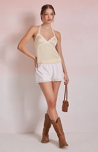 Beverly and Beck Bow Embroidered Shorts