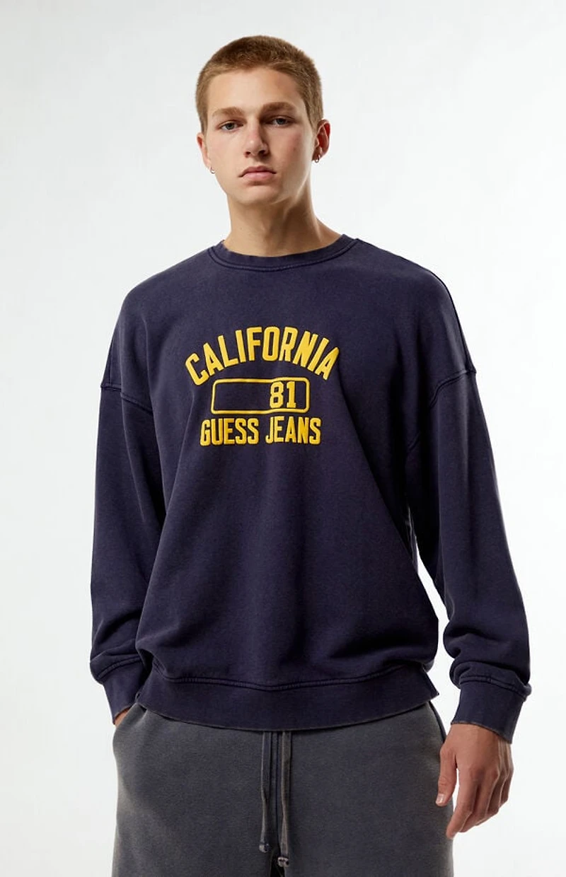Guess Jeans California Puff Graphic Crew Neck Sweatshirt