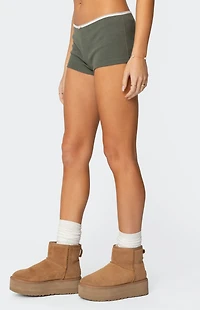 Edikted Georgina Low Rise Waffle Shorts