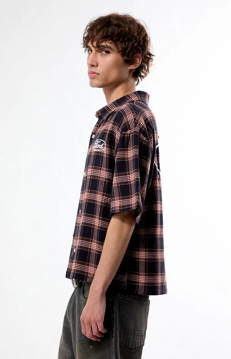 FORD Logo Flannel Short Sleeve Shirt