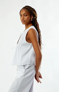 WEWOREWHAT Tie Front Flare Top