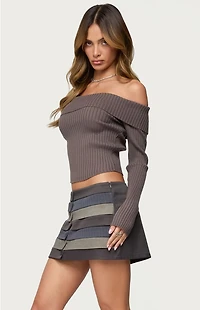 Edikted Lauren Knit Fold Over Top