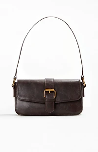 John Galt Brown Buckle Shoulder Bag