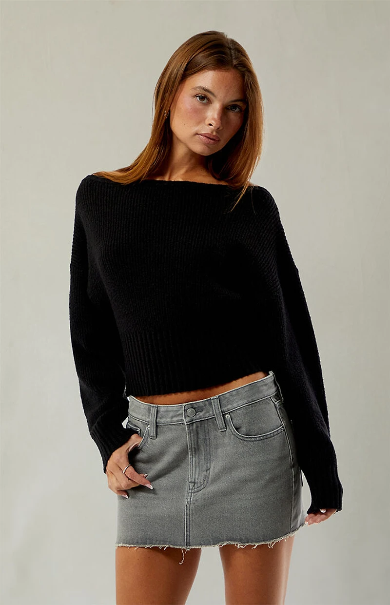 Pacsun Lara Gray Low Rise Denim Mini Skirt