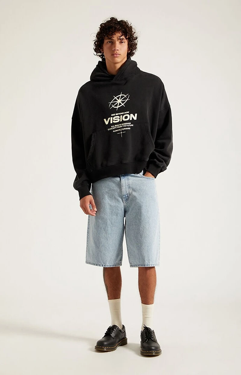 Pacsun Austin Extreme Baggy Jean Shorts Light Blue