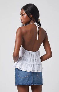 Beverly and Beck Josie Eyelet Halter Tank Top