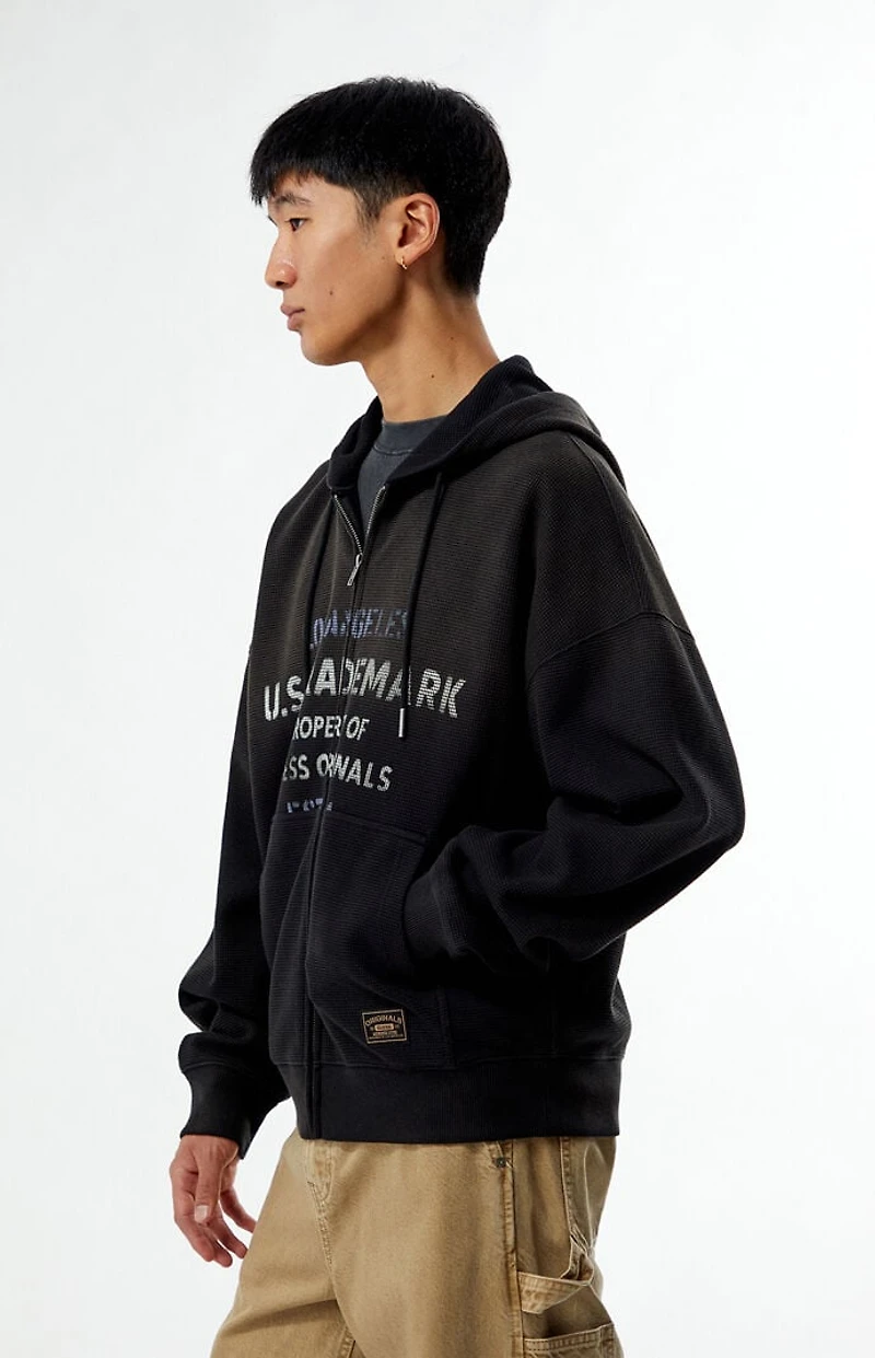 GUESS Originals Waffle Knit Full Zip Hoodie