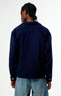 Pacsun Enzo Navy Corduroy Long Sleeve Shirt