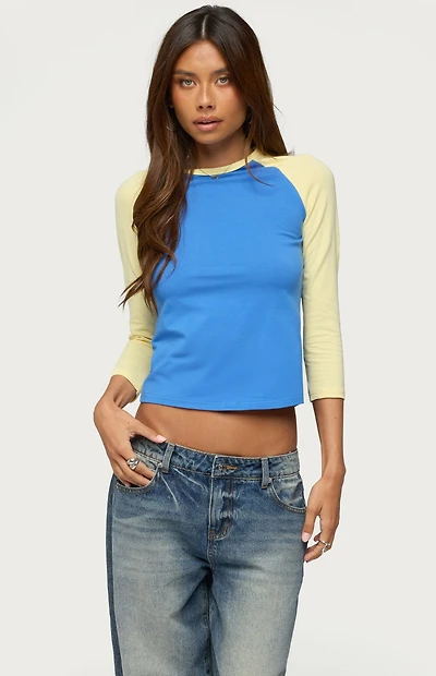 Edikted Emana Contrast Raglan Top