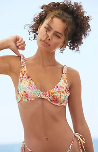 Rhythm Sierra Floral Underwire Bralette Bikini Top