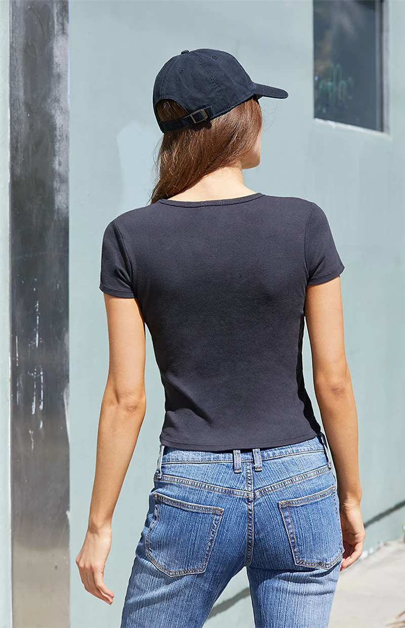 John Galt Black Hailie Basic T-Shirt