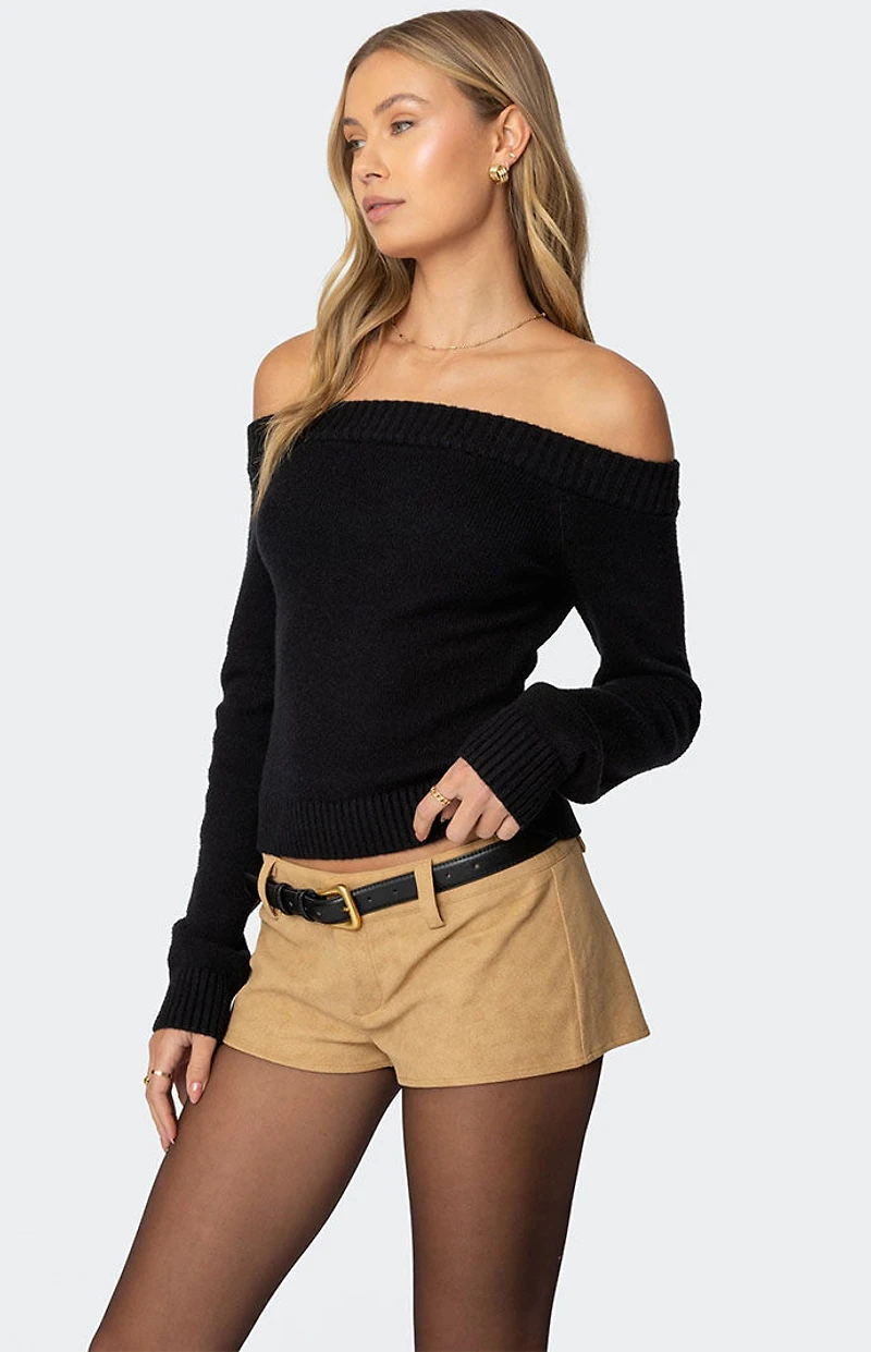 Edikted Elona Off Shoulder Knit Top