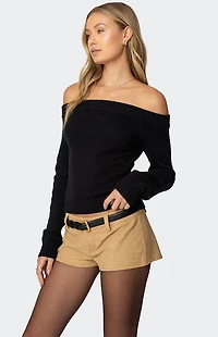 Edikted Elona Off Shoulder Knit Top
