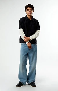 Pacsun Black & White 2fer Long Sleeve Shirt