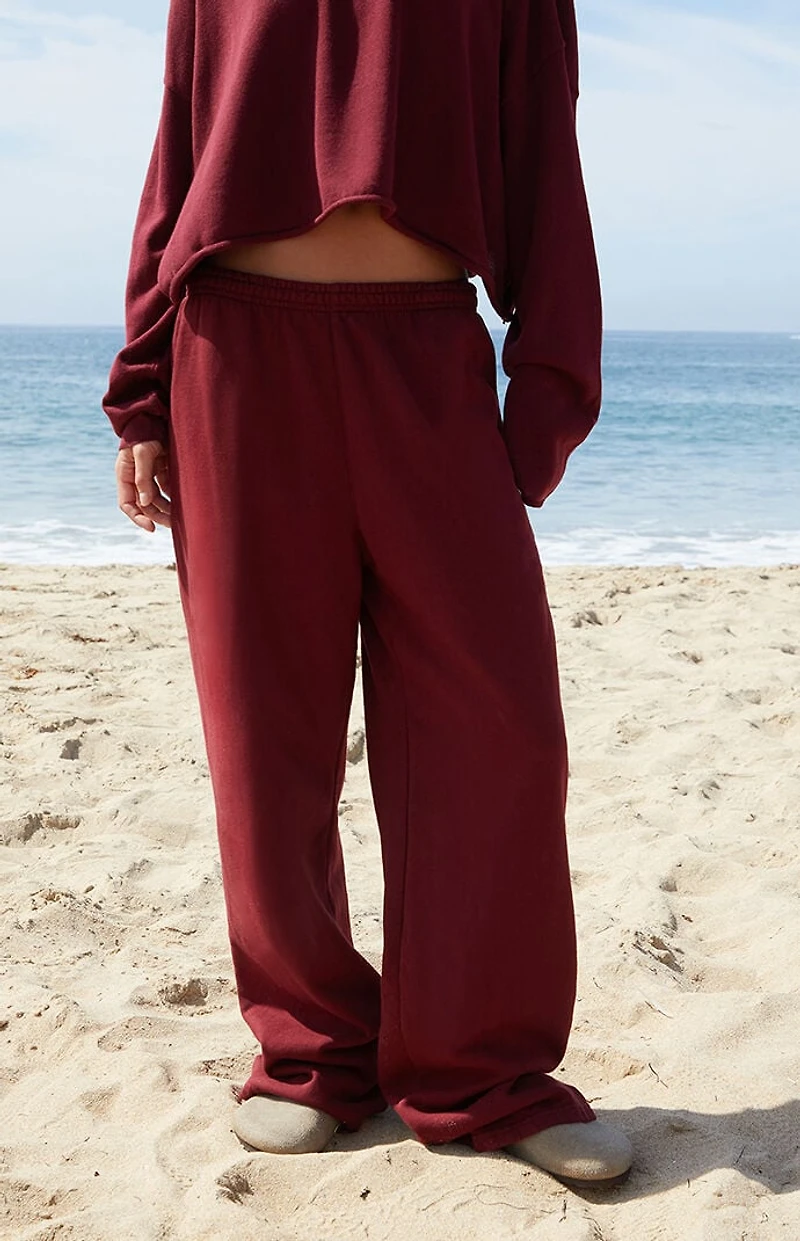 John Galt Burgundy Anastasia Baggy Sweatpants