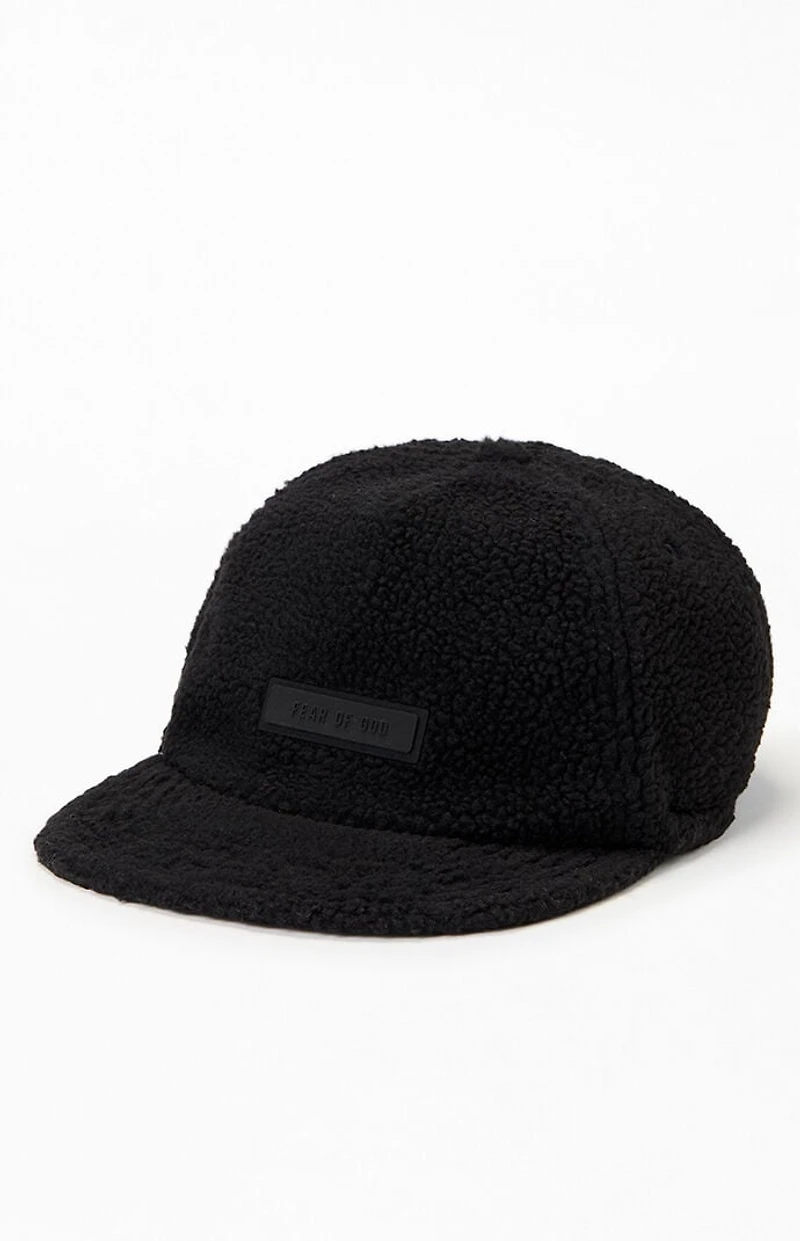 Fear of God ESSENTIALS Jet Black Sherpa Fleece Baseball Hat