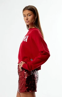 HYPE & VICE Alabama Crimson Tide Ivy Knit Cropped Sweater