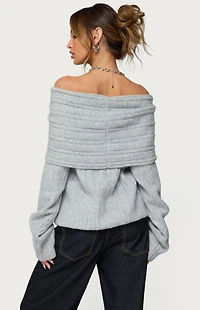 Edikted Kadenna Oversized Off Shoulder Sweater