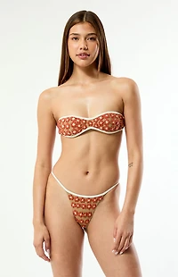 STRAIT THE LABEL Crochet Floral Pipeline High Cut Bikini Bottom
