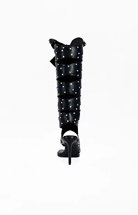 AZALEA WANG Women's Sodalite Black Stiletto Sandals