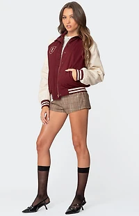 Edikted Varsity Oversized Bomber Jacket