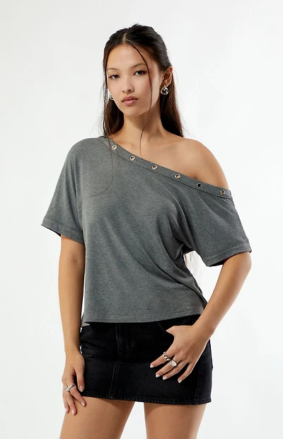 Your Favorite Moxie Off-The-Shoulder Grommet Top