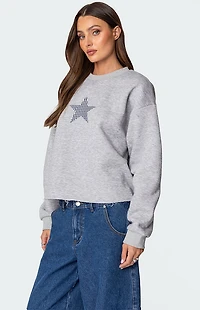Edikted Gingham Star Sweatshirt