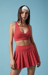 PAC 1980 WHISPER Active Red Dropped Waist Pleated Mini Skort