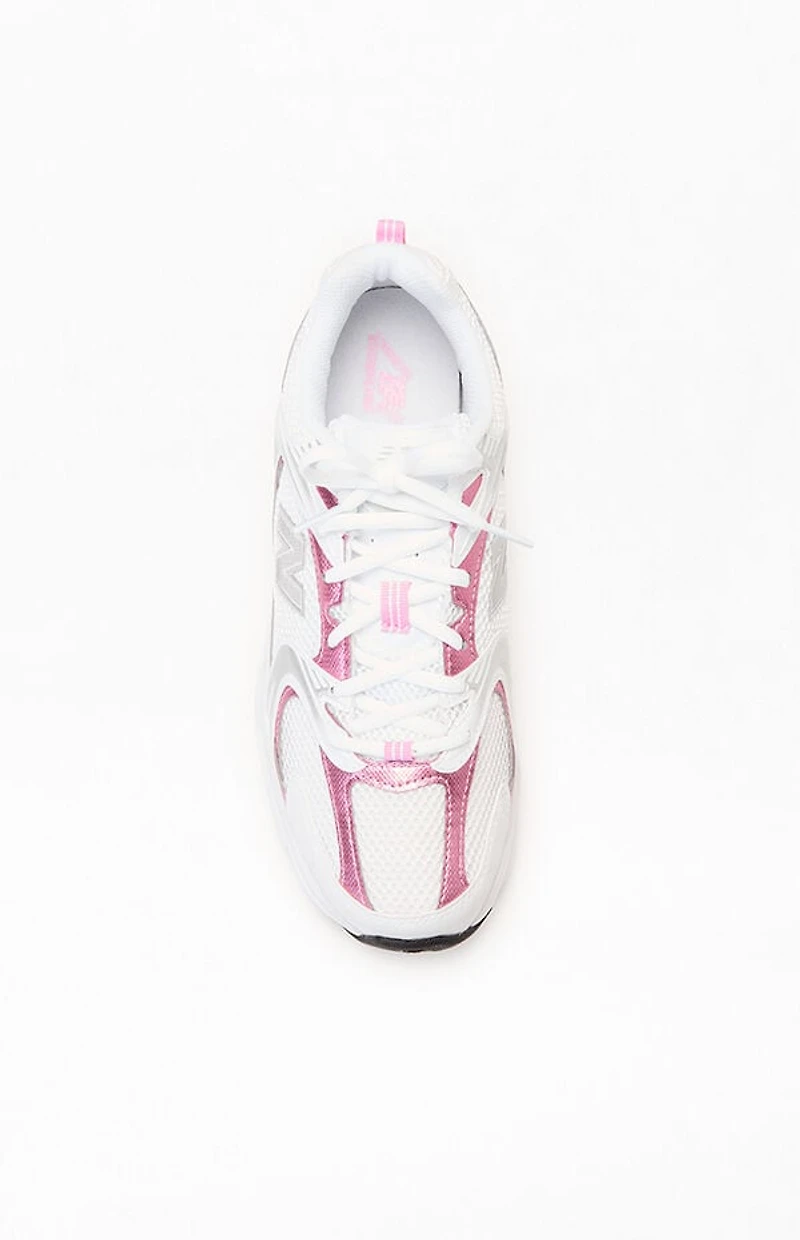 New Balance White & Pink 530 Sneakers