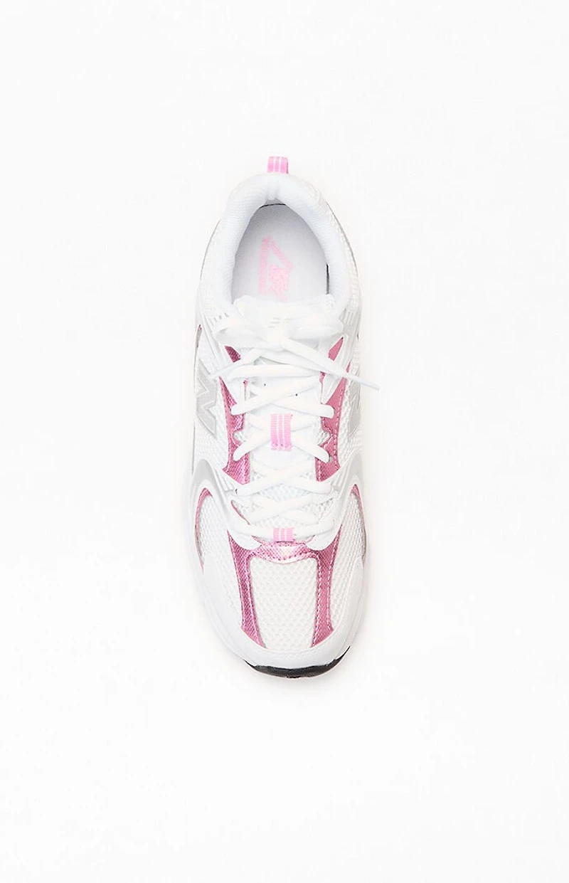 New Balance White & Pink 530 Sneakers