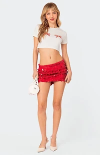 Edikted Sabina Low-Rise Sequin Mini Skirt