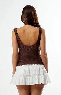 Your Favorite Mandy Crochet Button Front Tank Top